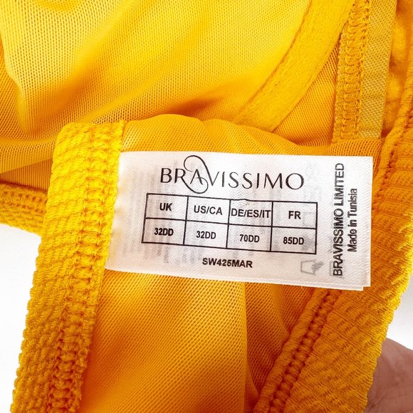 Matching Bikini Set Ribbed Knit Ring Sporty Athletic Supportive 32DD / Medium - Picture 5 of 9